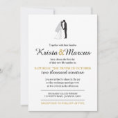 Faire-part de mariage simple de silhouettes (Devant)