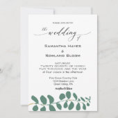 Faire-part de mariage simple d'eucalyptus (Devant)