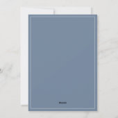 Faire-part de mariage simple Dusty Blue Monogram (Dos)