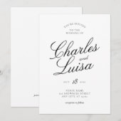 Faire-Part de Mariage Simple Élégant Classique (Devant / Derrière)