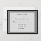 Faire-part de mariage simple élégant noir et gris (Dos)