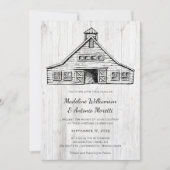 Faire-Part de Mariage Simple en Bois de Grange Cam (Devant)