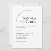 faire-part de mariage simple en noir et blanc (Devant)