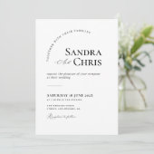 faire-part de mariage simple en noir et blanc (Debout devant)