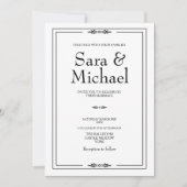 Faire-part de mariage simple en noir et blanc (Devant)