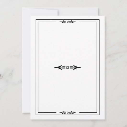 Faire-part de mariage simple en noir et blanc (Dos)