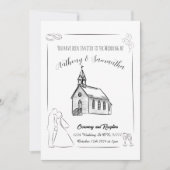 Faire-part de mariage simple en noir et blanc (Devant)