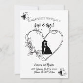 Faire-part de mariage simple en noir et blanc (Devant)