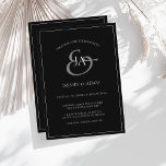 Faire-part de mariage simple en noir et blanc<br><div class="desc">Simple Faire-part de mariage Monogramme noir et blanc. Impressionnez vos invités mariages avec ce faire-part de mariage noir branché avec une belle écriture blanche, avec les initiales de la mariée et du marié sur un arrière - plan esthétique sombre. Cette Invitation a un design noir et blanc époustouflant, avec des...</div>
