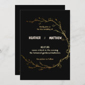 Faire-part de mariage simple en or (Devant / Derrière)