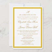 Faire-part de mariage simple en or et blanc (Devant)