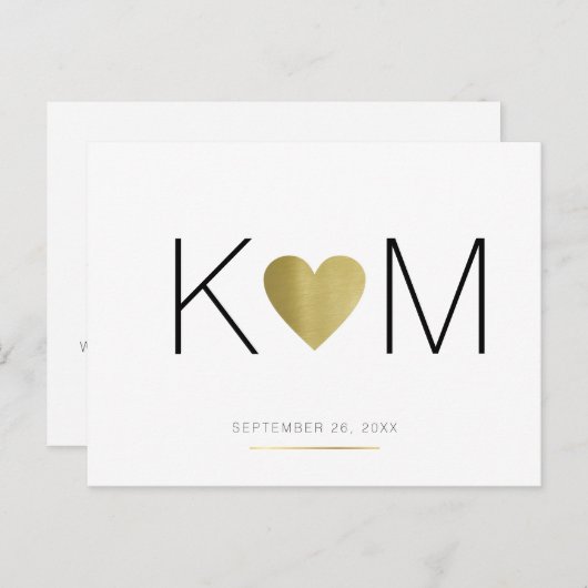 faire-part de mariage, simple et clair blanc (Devant / Derrière)