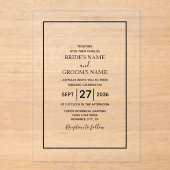 Faire-part de mariage simple et clair minimaliste (Recto)