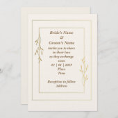 Faire-part de mariage simple et classique (Devant / Derrière)