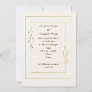 Faire-part de mariage simple et classique