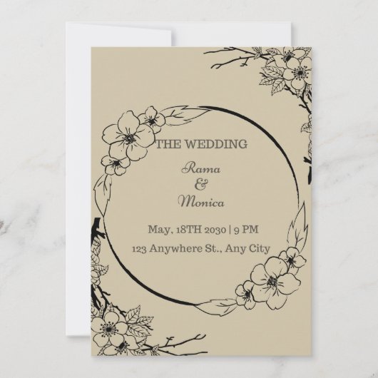 Faire-part de mariage simple et élégant (Devant)