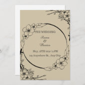 Faire-part de mariage simple et élégant (Devant / Derrière)