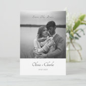 Faire-part de mariage simple et élégant avec texte (Debout devant)