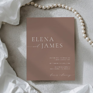 Faire-part de mariage simple et élégant Mocha & iv