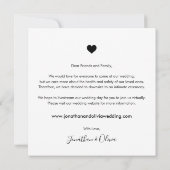 Faire-part de mariage simple et élégant Réduction  (Dos)