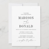 faire-part de mariage simple et formelle en noir e (Devant)