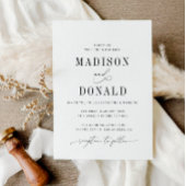 faire-part de mariage simple et formelle en noir e