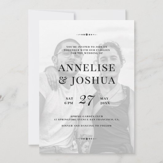 Faire-part de mariage simple et moderne (Devant)