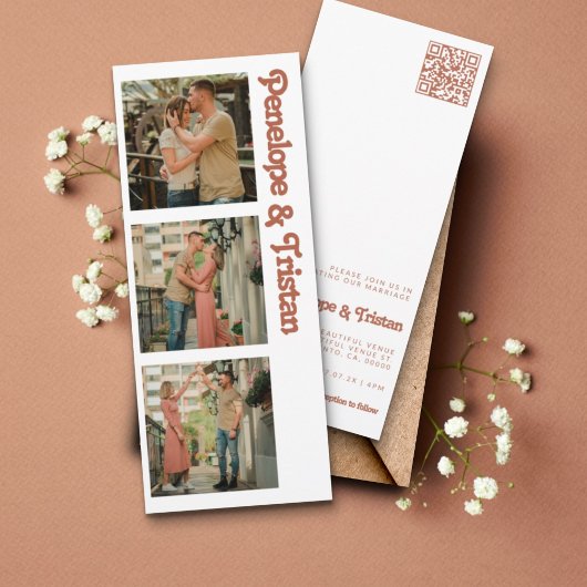 Faire-part de mariage simple et moderne de collage