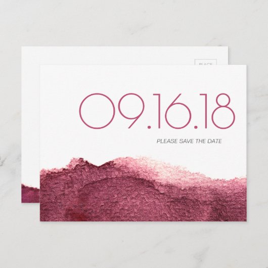 Faire-part de mariage simple et moderne rose Marsa (Devant / Derrière)