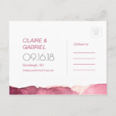 Faire-part de mariage simple et moderne rose Marsa (Dos)