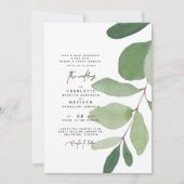 Faire-part de mariage simple Eucalyptus (Devant)