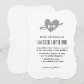 Faire-part de mariage Simple Heart & Arrow Love (Devant / Derrière)