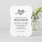 Faire-part de mariage Simple Heart & Arrow Love (Debout devant)
