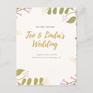 Faire-part de mariage simple/Mariage moderne Invit