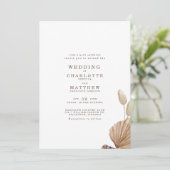 Faire-part de mariage simple marron et beige (Debout devant)