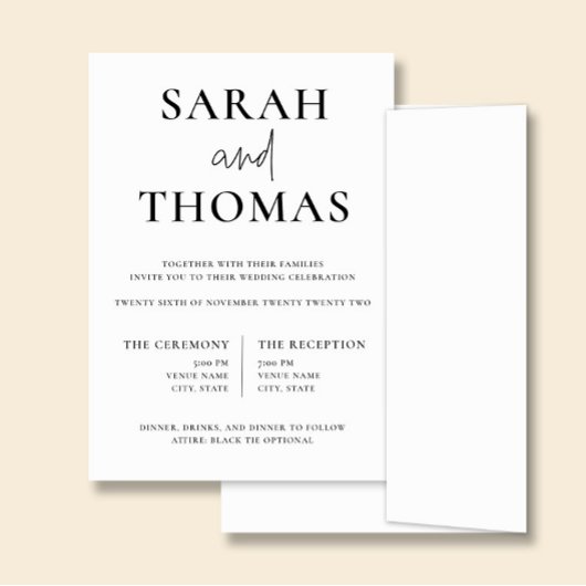 Faire-Part de Mariage Simple Minimaliste