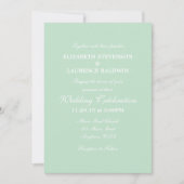 Faire-part de mariage simple Mint Green Plain (Devant)
