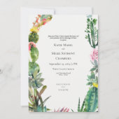 Faire-part de mariage simple moderne cactus succul (Devant)