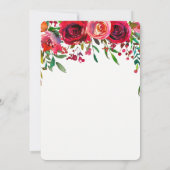 Faire-part de mariage simple moderne de rose rouge (Dos)