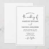 Faire-part de mariage simple moderne écrit à la ma (Devant / Derrière)