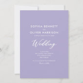 Faire-part de mariage SIMPLE moderne lilas (Devant)