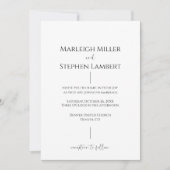 Faire-part de mariage simple moderne noir et blanc (Devant)
