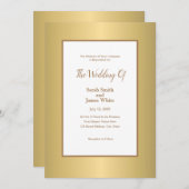 Faire-part de mariage simple moderne or élégant (Devant / Derrière)