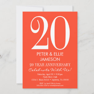Faire-part de mariage simple moderne orange et bla