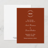 Faire-part de mariage simple monogramme couronne r (Devant / Derrière)
