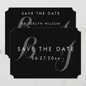 Faire-part de mariage simple noir et blanc (Devant / Derrière)