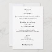 Faire-part de mariage simple noir et blanc à petit (Dos)