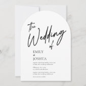 Faire-part de mariage simple noir et blanc moderne (Devant)