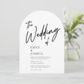 Faire-part de mariage simple noir et blanc moderne (Debout devant)