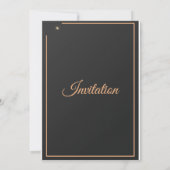 Faire-part de mariage simple, noir et or (Dos)